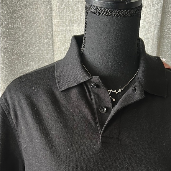 Tasso Elba Black Polo Shirt Classic Design - Picture 3 of 4